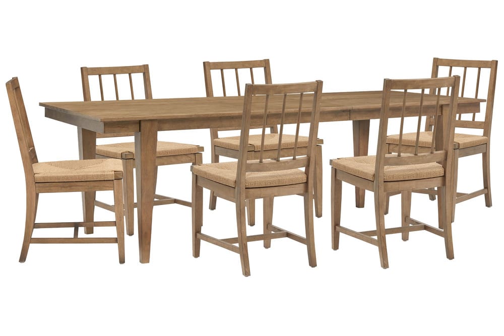 Magnussen - Lindon Belgian Wheat Extendable Rectangular Dining Table With 6 Paper Cord Side Chairs - D5570-20-KIT46 view 1