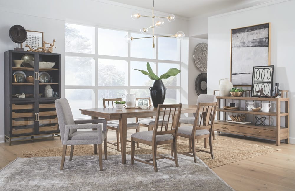 Magnussen - Lindon Belgian Wheat Extendable Rectangular Dining Table With 6 Paper Cord Side Chairs - D5570-20-KIT46 view 11