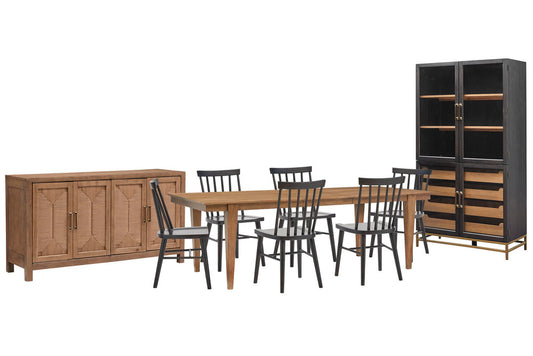 Magnussen - Lindon Belgian Wheat Extendable Rectangular Dining Table With 6 Side Chairs Buffet And Cabinet - D5570-20-KIT70 view 1