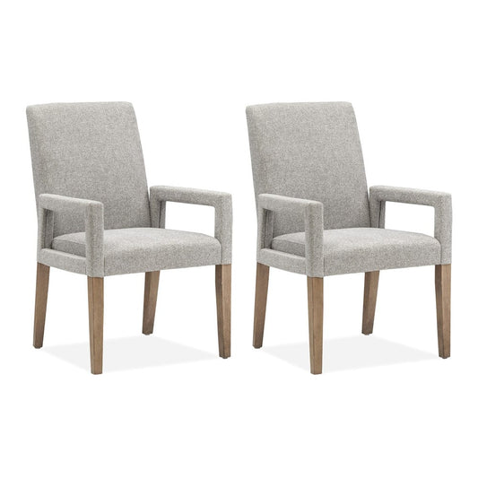 Magnussen - Lindon Belgian Wheat Grey Upholstered Arm Chair Two Pack - D5570-73G view 1