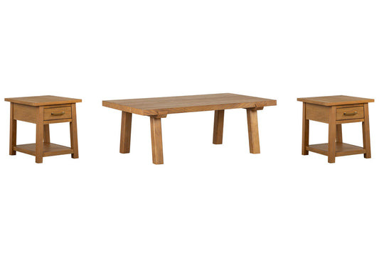 Magnussen - Lindon Belgian Wheat Rectangular Cocktail Table With 2 End Table - T5570-43KIT8 view 1