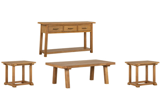 Magnussen - Lindon Belgian Wheat Rectangular Cocktail Table With 2 Rectangular End Table And Sofa Table - T5570-43KIT6 view 1