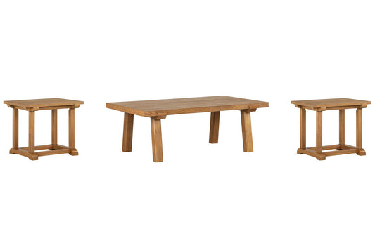 Magnussen - Lindon Belgian Wheat Rectangular Cocktail Table With 2 Rectangular End Table - T5570-43KIT5 view 1