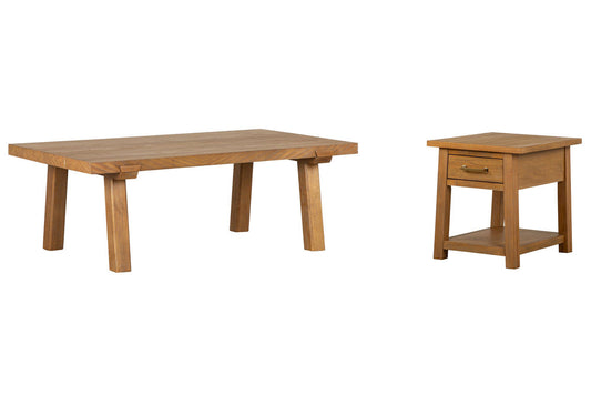 Magnussen - Lindon Belgian Wheat Rectangular Cocktail Table With End Table - T5570-43KIT7 view 1