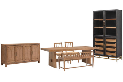 Magnussen - Lindon Belgian Wheat Trestle Dining Table With 2 Paper Cord Side Chairs Arm Bench Buffet And Cabinet - D5570-21-KIT55 view 1