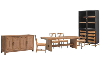 Magnussen - Lindon Belgian Wheat Trestle Dining Table With 4 Paper Cord Side Chairs Buffet And Cabinet - D5570-21-KIT45 view 1