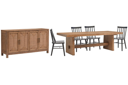 Magnussen - Lindon Belgian Wheat Trestle Dining Table With 4 Side Chairs And Buffet - D5570-21-KIT63 view 1
