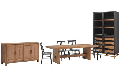 Magnussen - Lindon Belgian Wheat Trestle Dining Table With 4 Side Chairs Buffet And Cabinet - D5570-21-KIT65 view 1