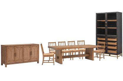 Magnussen - Lindon Belgian Wheat Trestle Dining Table With 6 Paper Cord Side Chairs Buffet And Cabinet - D5570-21-KIT50 view 1