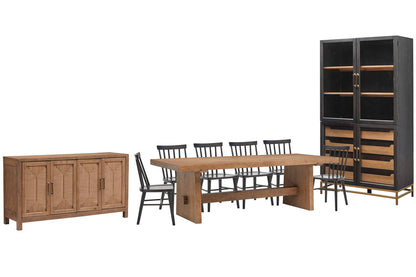 Magnussen - Lindon Belgian Wheat Trestle Dining Table With 6 Side Chairs Buffet And Cabinet - D5570-21-KIT70 view 1