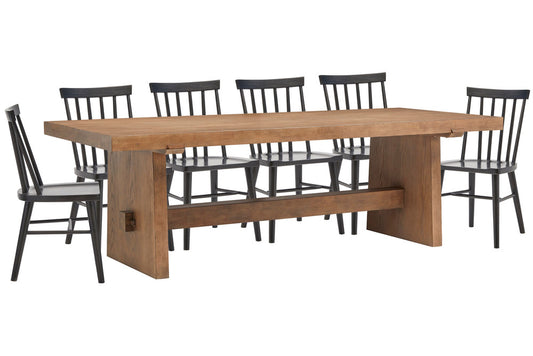 Magnussen - Lindon Belgian Wheat Trestle Dining Table With 6 Side Chairs - D5570-21-KIT66 view 1