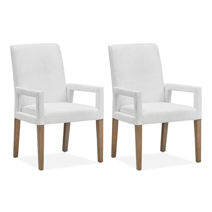 Magnussen - Lindon Belgian Wheat White Upholstered Arm Chair Two Pack - D5570-73W view 1