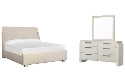 Magnussen - Lorelei Misty Cloud California King Upholstered Sleigh Bed And Drawer Dresser With Landscape Mirror - B5893-72-KIT3 view 1