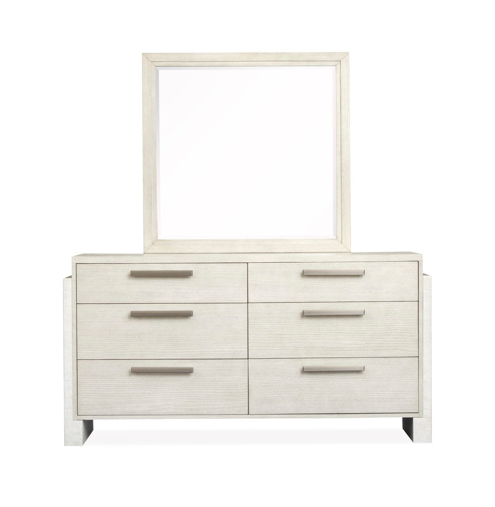 Magnussen - Lorelei Misty Cloud California King Upholstered Sleigh Bed And Drawer Dresser With Landscape Mirror - B5893-72-KIT3 view 6