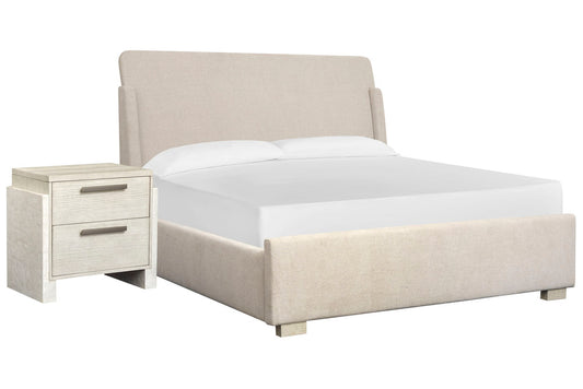 Magnussen - Lorelei Misty Cloud California King Upholstered Sleigh Bed With Nightstand - B5893-72-KIT1 view 1
