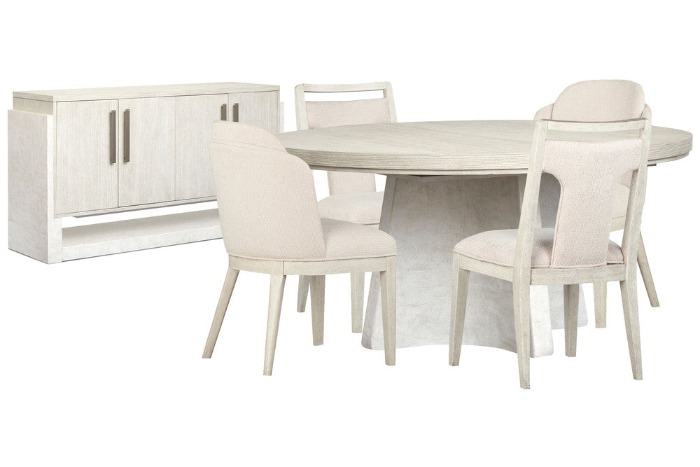 Magnussen - Lorelei Misty Cloud Extendable 54" Round Dining Table With 2 Side Chairs 2 Host Chairs And Server - D5893-24-KIT9 view 1