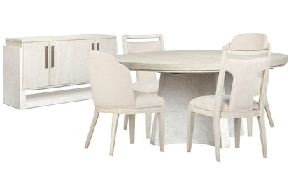 Magnussen - Lorelei Misty Cloud Extendable 54" Round Dining Table With 2 Side Chairs 2 Host Chairs And Server - D5893-24-KIT9 view 1
