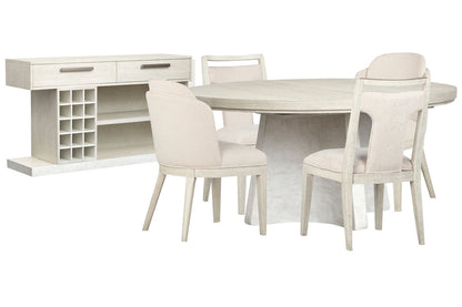 Magnussen - Lorelei Misty Cloud Extendable 54" Round Dining Table With 2 Side Chairs 2 Host Chairs And Sideboard - D5893-24-KIT8 view 1