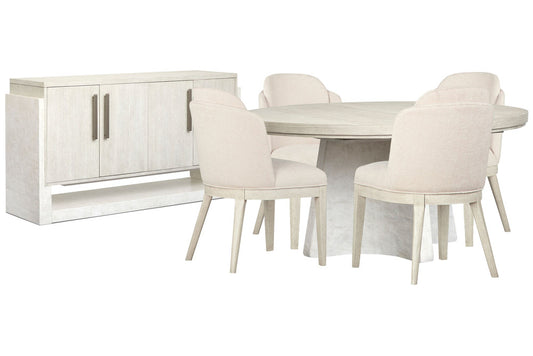 Magnussen - Lorelei Misty Cloud Extendable 54" Round Dining Table With 4 Host Chairs And Server - D5893-24-KIT6 view 1