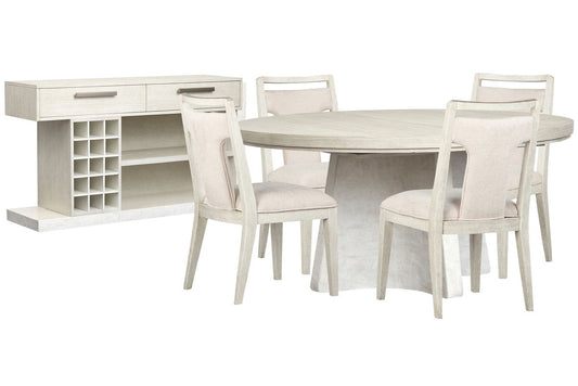 Magnussen - Lorelei Misty Cloud Extendable 54" Round Dining Table With 4 Side Chairs And Sideboard - D5893-24-KIT2 view 1