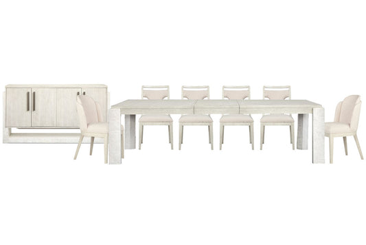 Magnussen - Lorelei Misty Cloud Extendable Rectangular Dining Table With 4 Side Chair 2 Host Chairs And Server - D5893-20-KIT24 view 1