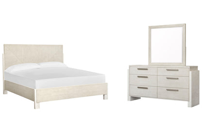 Magnussen - Lorelei Misty Cloud King Panel Bed And Drawer Dresser With Landscape Mirror - B5893-64-KIT3 view 1