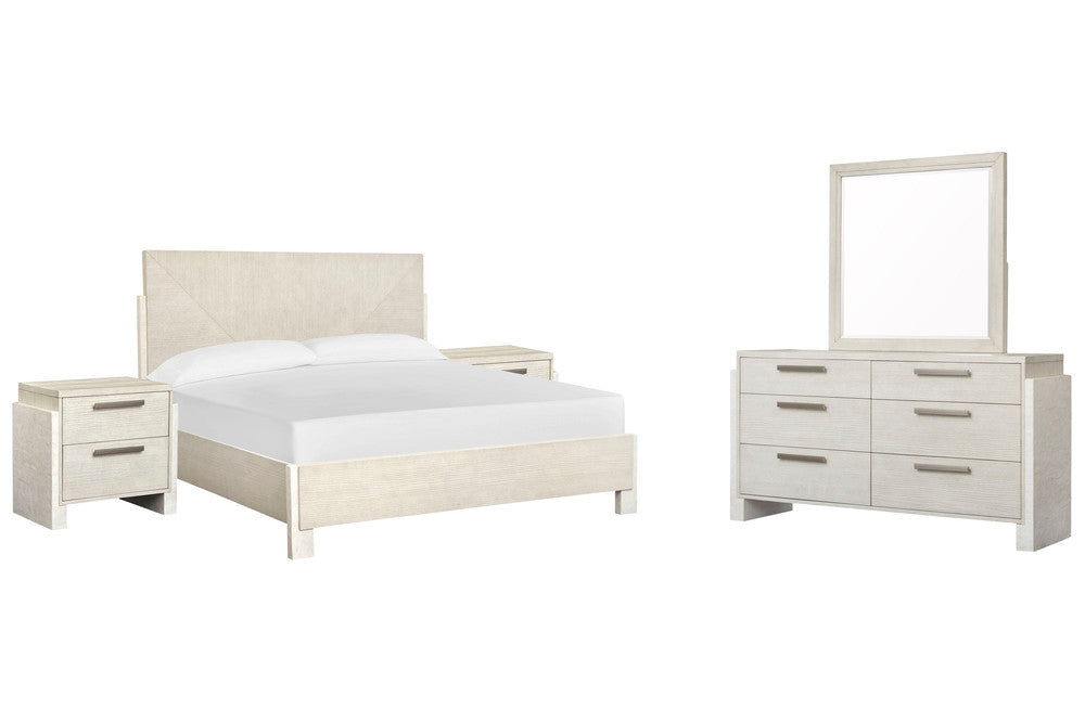 Magnussen - Lorelei Misty Cloud Queen Panel Bed 2 Nightstands And Drawer Dresser With Landscape Mirror - B5893-54-KIT4 view 1