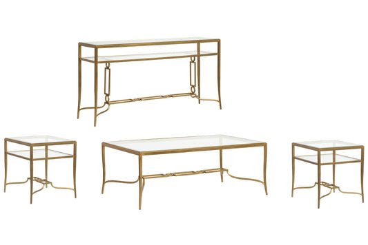 Magnussen - Lorena Burnished Brass Rectangular Cocktail Table With 2 End Table And Sofa Table - T6300-43KIT6 view 1