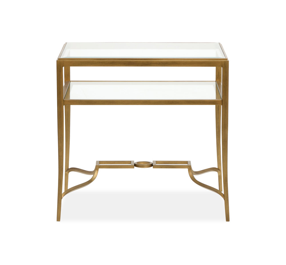 Magnussen - Lorena Burnished Brass Rectangular End Table - T6300-03 view 4