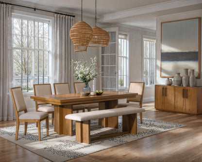 Magnussen - Marcel Harvest Brown Extendable Trestle Dining Table With 2 Benches And Buffet - D6378-21-KIT12 view 9