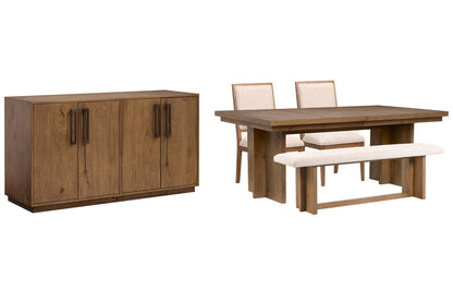Magnussen - Marcel Harvest Brown Extendable Trestle Dining Table With 2 Side Chairs Bench And Buffet - D6378-21-KIT8 view 1
