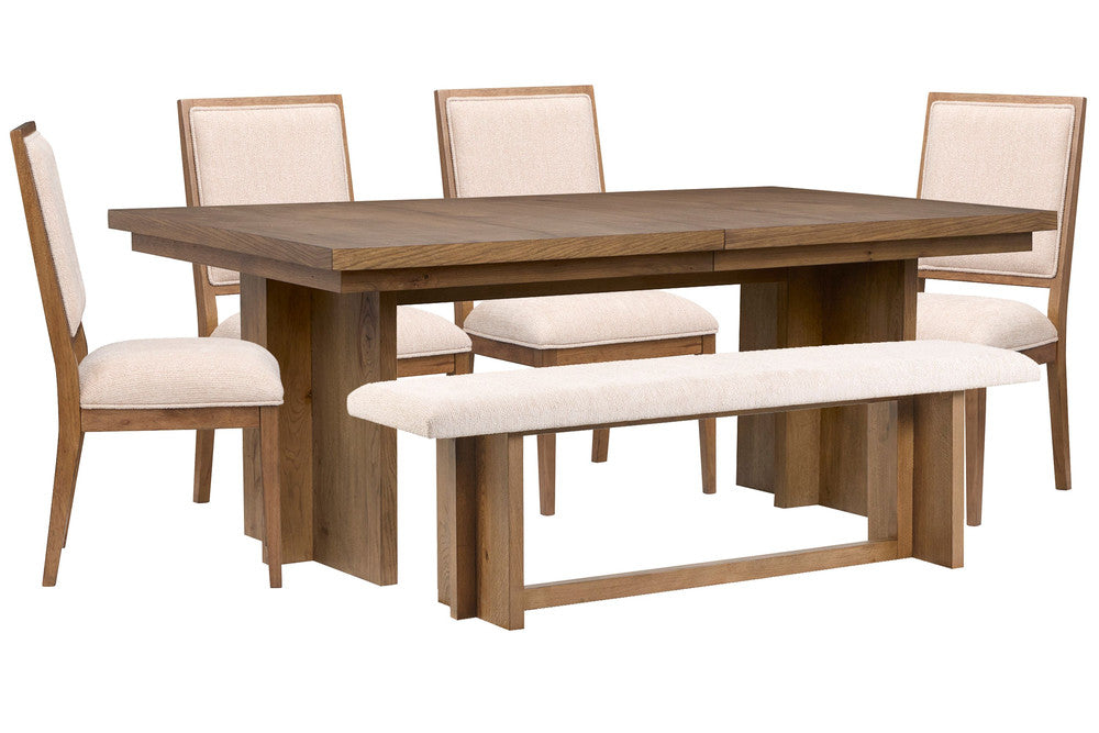 Magnussen - Marcel Harvest Brown Extendable Trestle Dining Table With 4 Side Chairs And Bench - D6378-21-KIT9 view 1