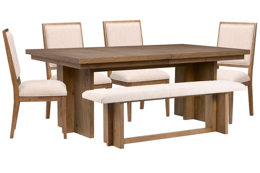 Magnussen - Marcel Harvest Brown Extendable Trestle Dining Table With 4 Side Chairs And Bench - D6378-21-KIT9 view 1