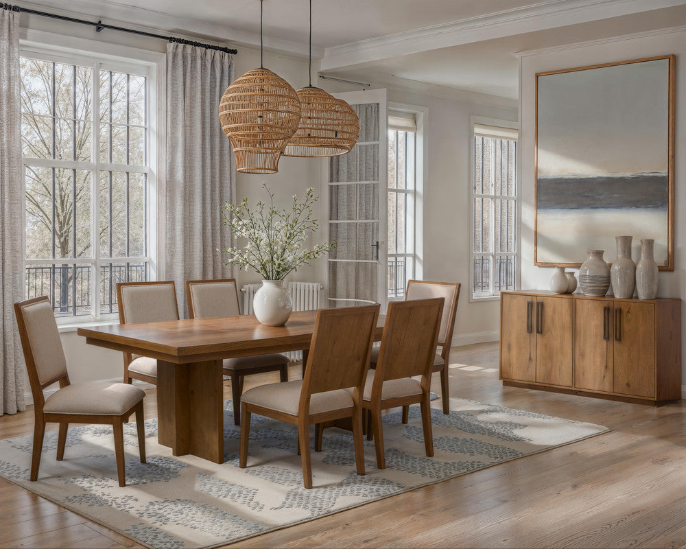 Magnussen - Marcel Harvest Brown Extendable Trestle Dining Table With 4 Side Chairs And Bench - D6378-21-KIT9 view 10