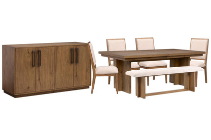Magnussen - Marcel Harvest Brown Extendable Trestle Dining Table With 4 Side Chairs Bench And Buffet - D6378-21-KIT10 view 1