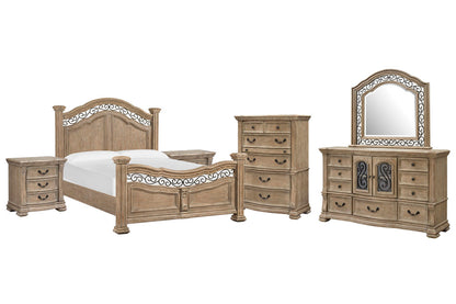 Magnussen - Marisol Fawn California King Panel Bed 2 Nightstands Drawer Dresser With Landscape Mirror And Drawer Chest - B5132-74-KIT5 view 1