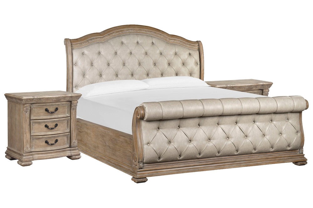 Magnussen - Marisol Fawn California King Upholstered Sleigh Bed With 2 Nightstands - B5132-72-KIT2 view 1