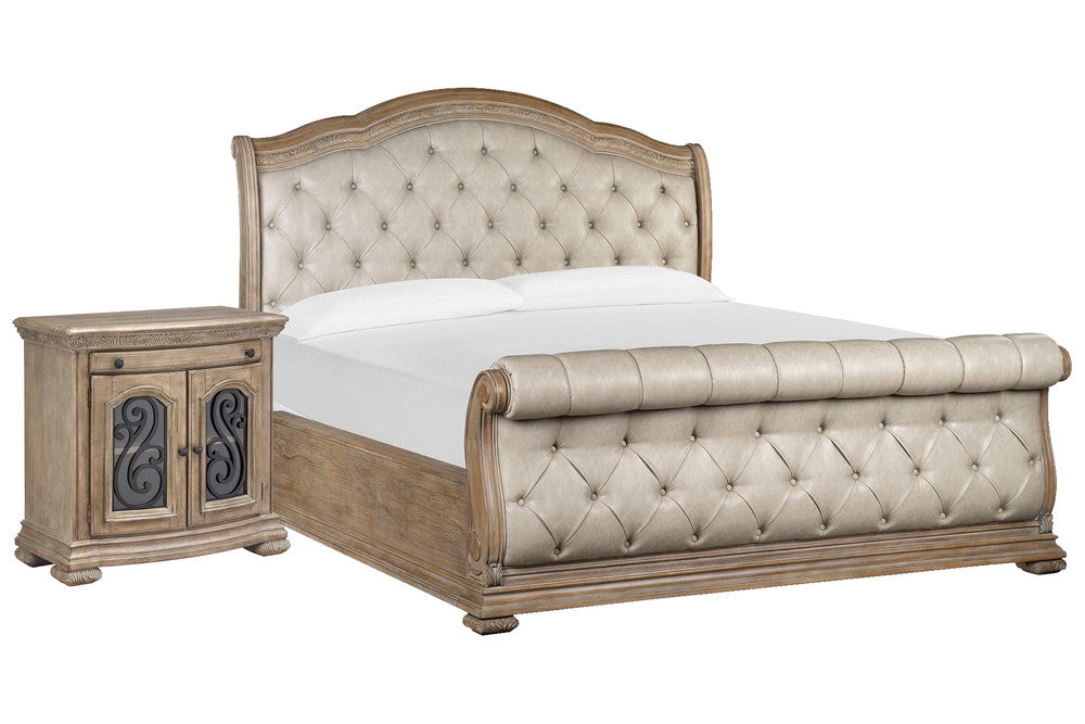 Magnussen - Marisol Fawn California King Upholstered Sleigh Bed With Bachelor Chest - B5132-72-KIT6 view 1