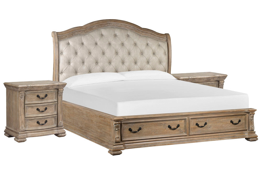 Magnussen - Marisol Fawn California King Upholstered Sleigh Storage Bed With 2 Nightstands - B5132-72A-KIT2 view 1