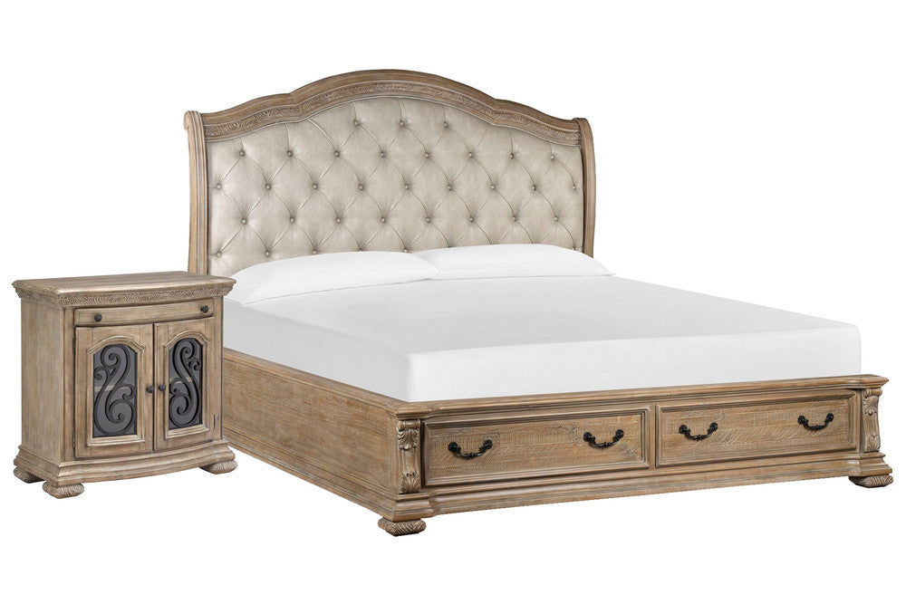 Magnussen - Marisol Fawn California King Upholstered Sleigh Storage Bed With Bachelor Chest - B5132-72A-KIT6 view 1
