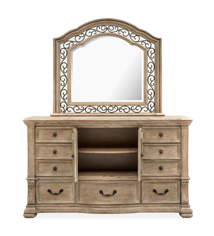 Magnussen - Marisol Fawn Drawer Dresser With Shaped Mirror - B5132-2045 view 7