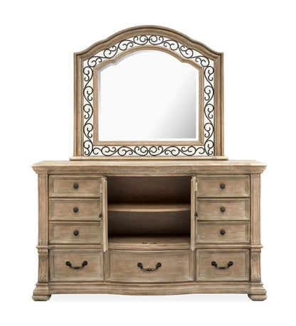 Magnussen - Marisol Fawn Drawer Dresser With Shaped Mirror - B5132-2045 view 7