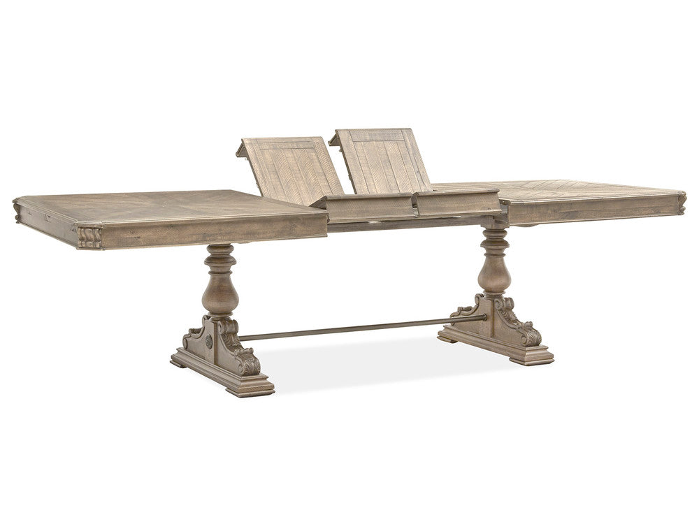Magnussen - Marisol Fawn Extendable Trestle Dining Table With 2 Upholstered Side Chairs 2 Host Chairs And Buffet - D5132-21-KIT20 view 7