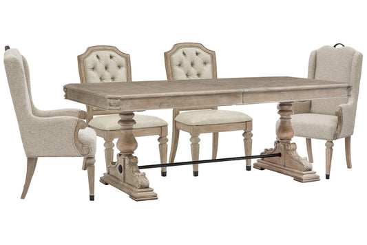 Magnussen - Marisol Fawn Extendable Trestle Dining Table With 2 Upholstered Side Chairs And 2 Host Chairs - D5132-21-KIT19 view 1