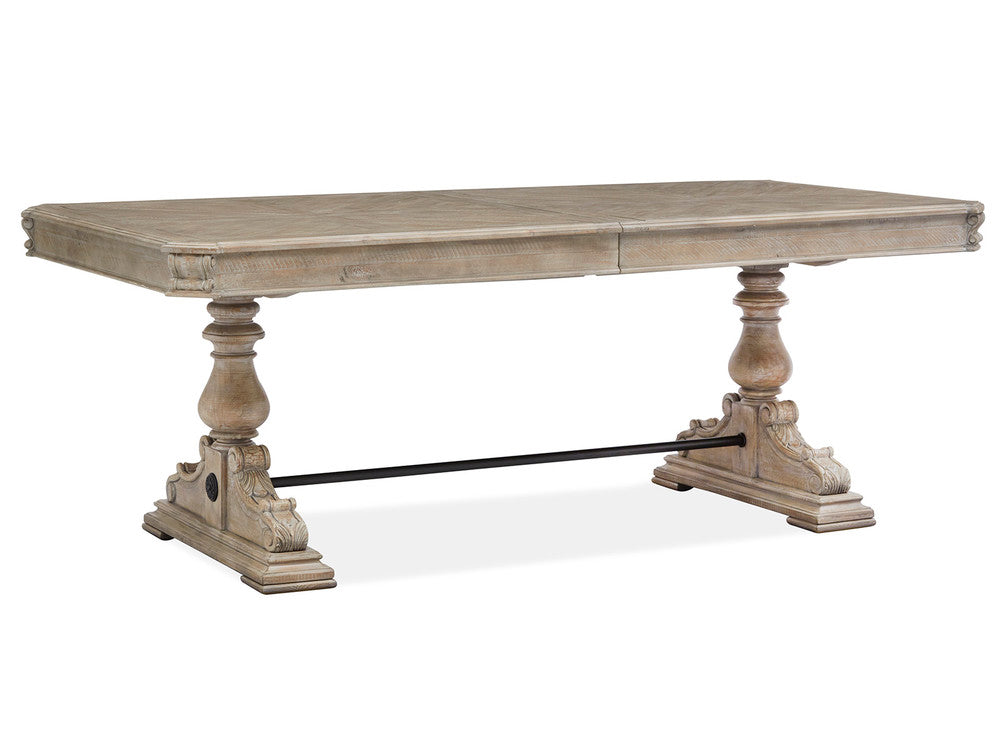 Magnussen - Marisol Fawn Extendable Trestle Dining Table With 2 Upholstered Side Chairs And 2 Host Chairs - D5132-21-KIT19 view 2