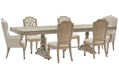 Magnussen - Marisol Fawn Extendable Trestle Dining Table With 4 Upholstered Side Chairs And 2 Host Chairs - D5132-21-KIT21 view 1