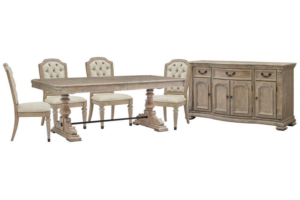 Magnussen - Marisol Fawn Extendable Trestle Dining Table With 4 Upholstered Side Chairs And Buffet - D5132-21-KIT8 view 1