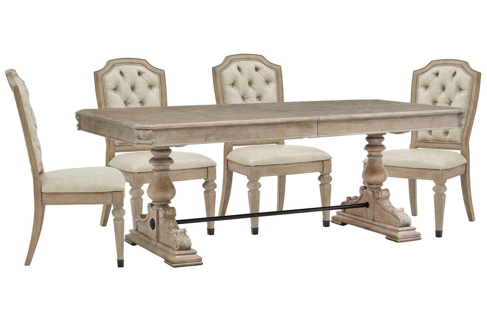 Magnussen - Marisol Fawn Extendable Trestle Dining Table With 4 Upholstered Side Chairs - D5132-21-KIT7 view 1