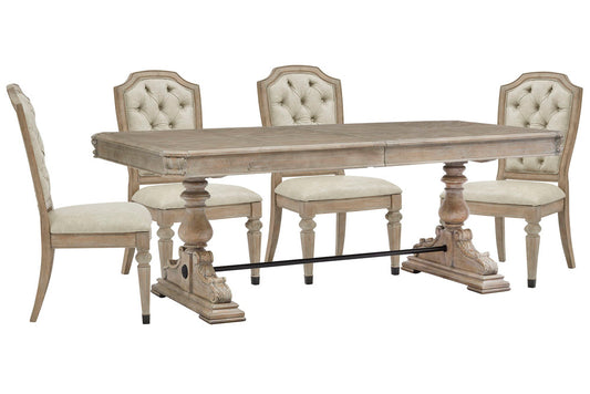 Magnussen - Marisol Fawn Extendable Trestle Dining Table With 4 Upholstered Side Chairs - D5132-21-KIT7 view 1