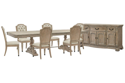 Magnussen - Marisol Fawn Extendable Trestle Dining Table With 6 Upholstered Side Chairs And Buffet - D5132-21-KIT10 view 1